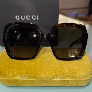 Gucci Dark Tortoise Women's Sunglasses
